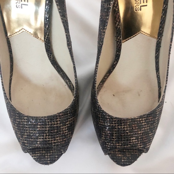 MICHAEL KORS Sequin Peep Toe Heels FREE SHIPPING! - Picture 6 of 11